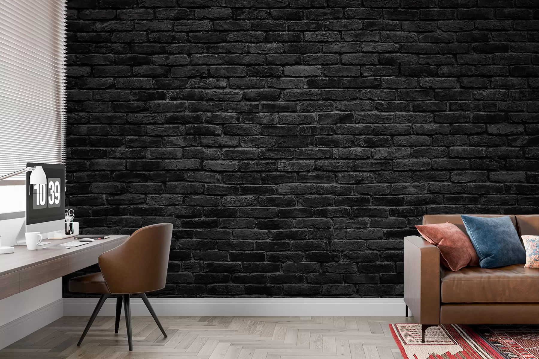 Fototapete Schwarze Ziegeltapete u53027