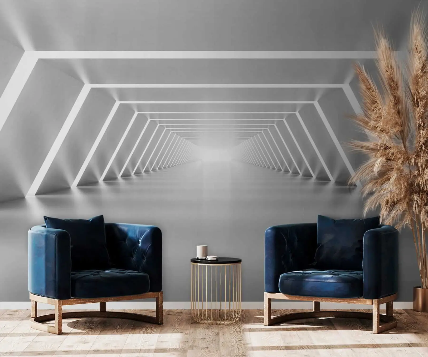 Fototapete Grauer Tunnel u03369