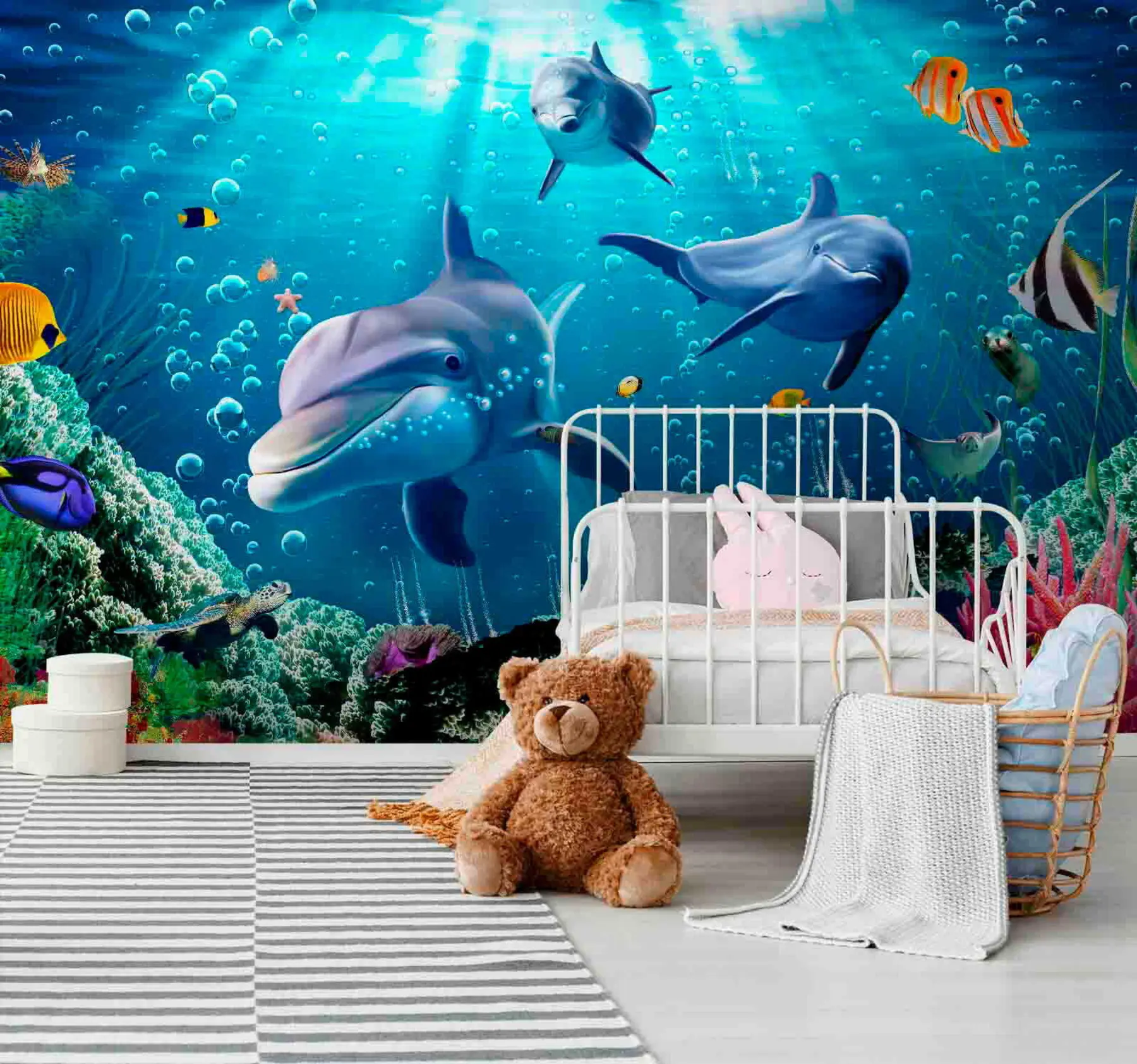 Fototapete Delfine mit Fischen u05654
