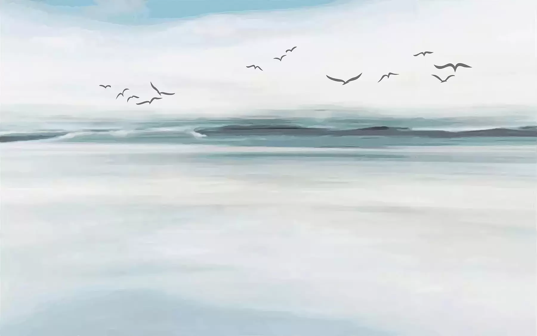 Fototapete Möwen über dem Meer u05695