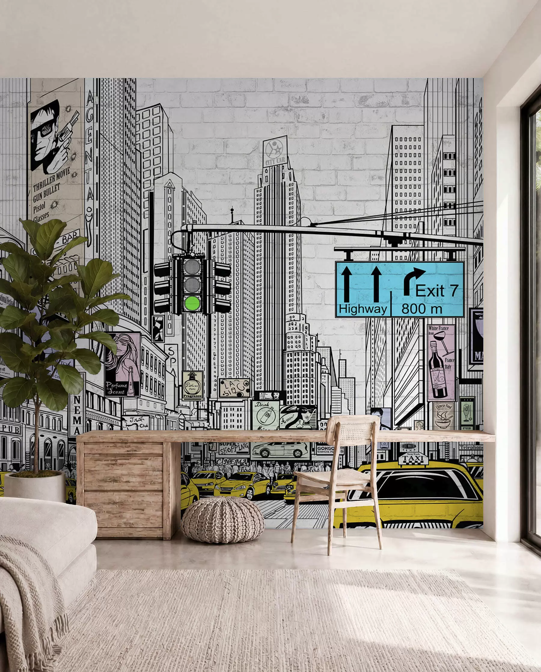 Fototapete Megapolis im Comic-Stil u21095