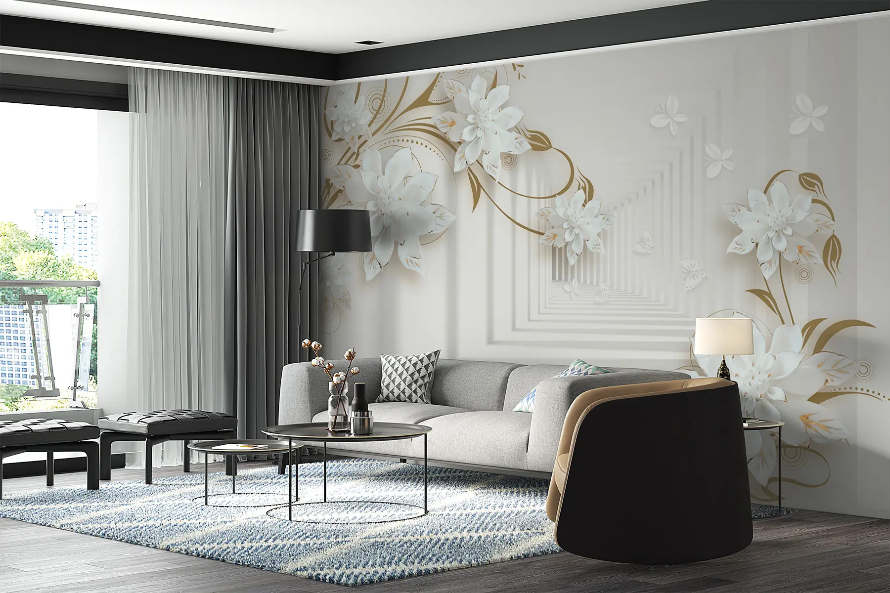 Fototapete Blumen im Tunnel u21861