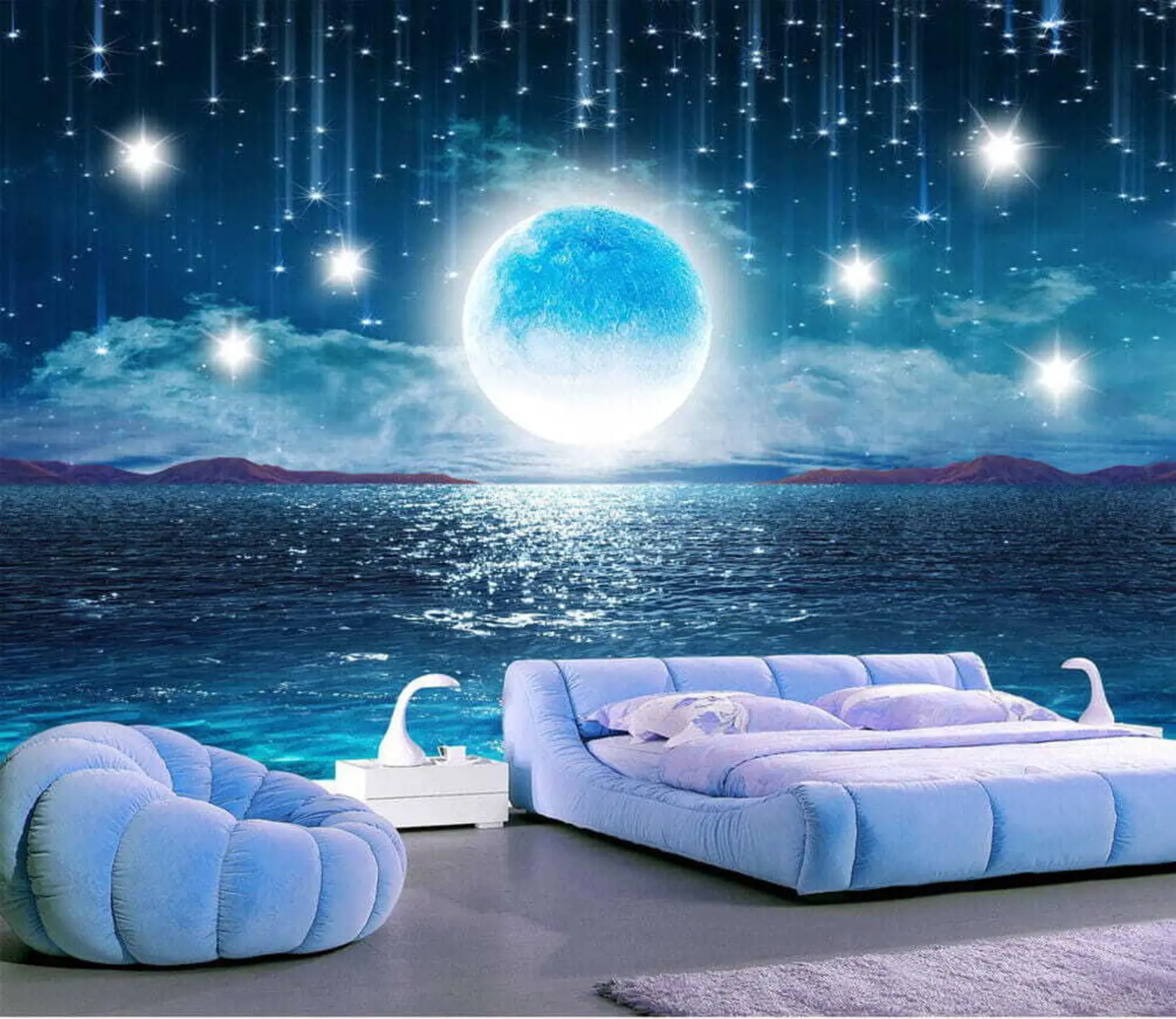 Fototapete Sternenfall bei Vollmond u23205