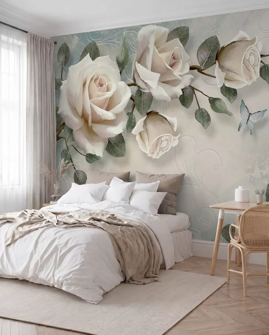Fototapete Cremefarbene Rosen u31353