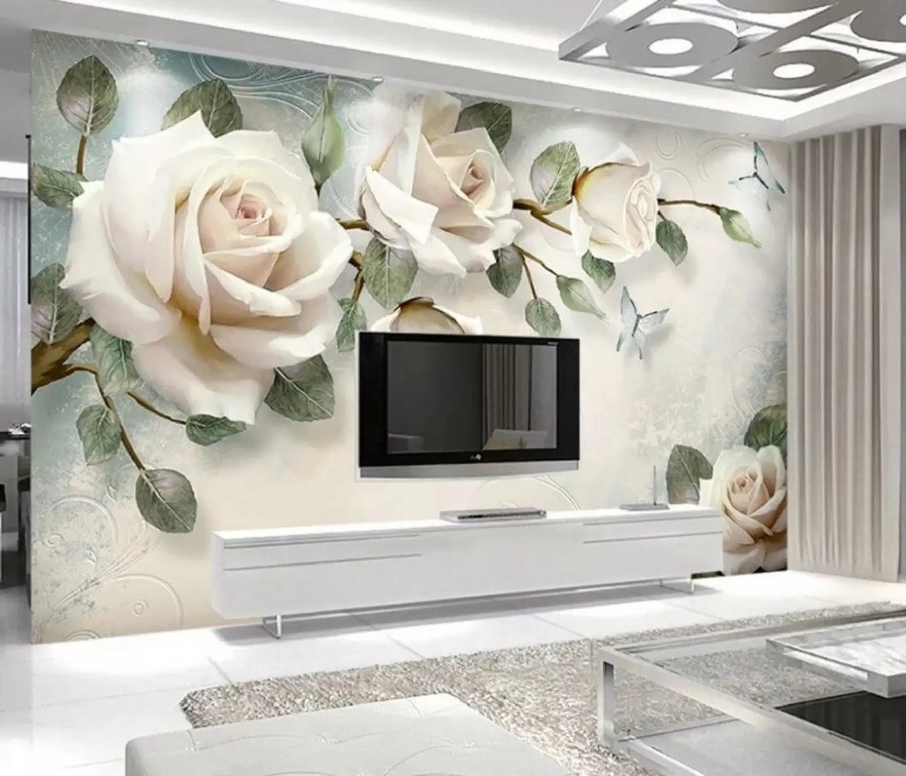 Fototapete Cremefarbene Rosen u31353