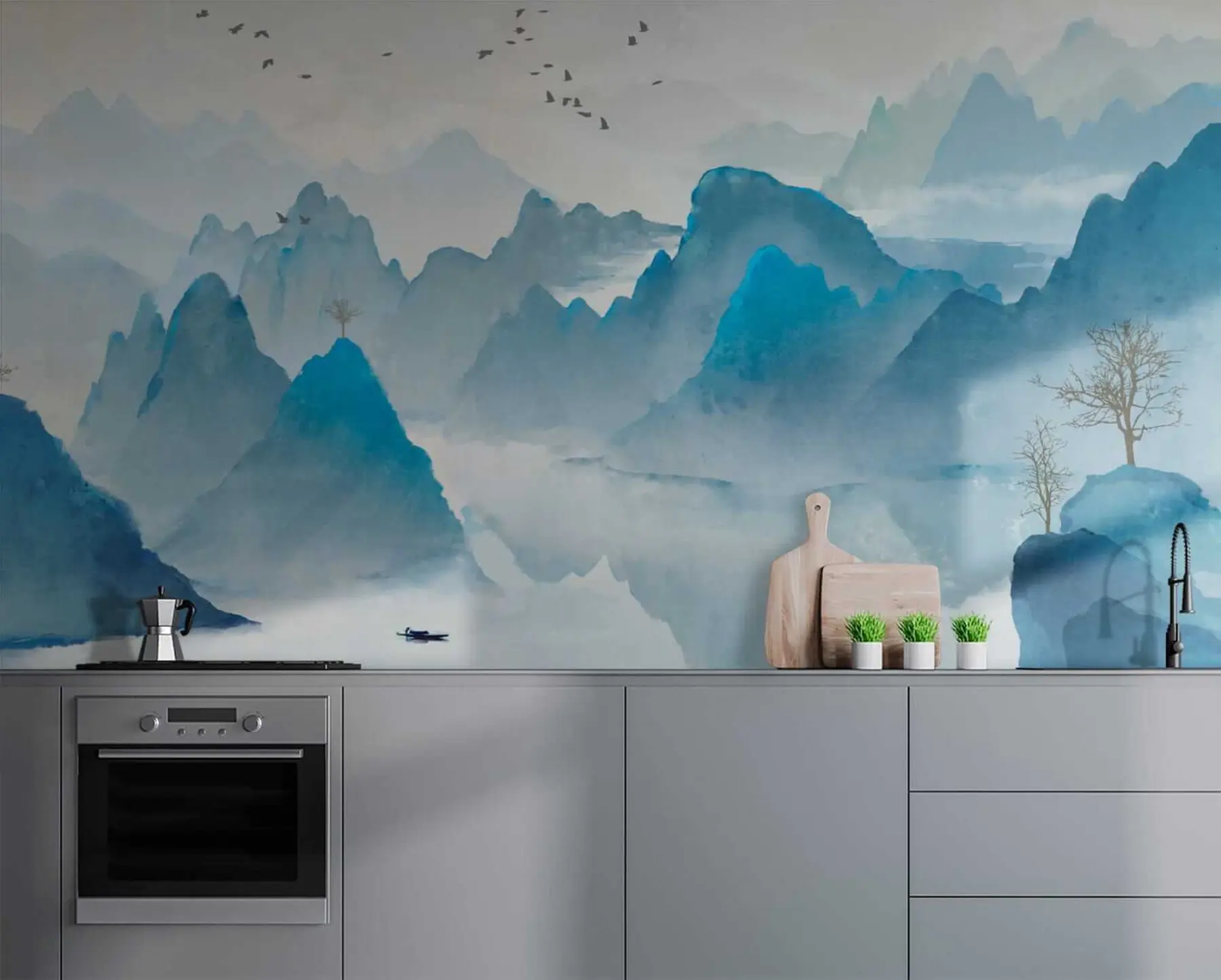 Fototapete Blaue Berge u32523