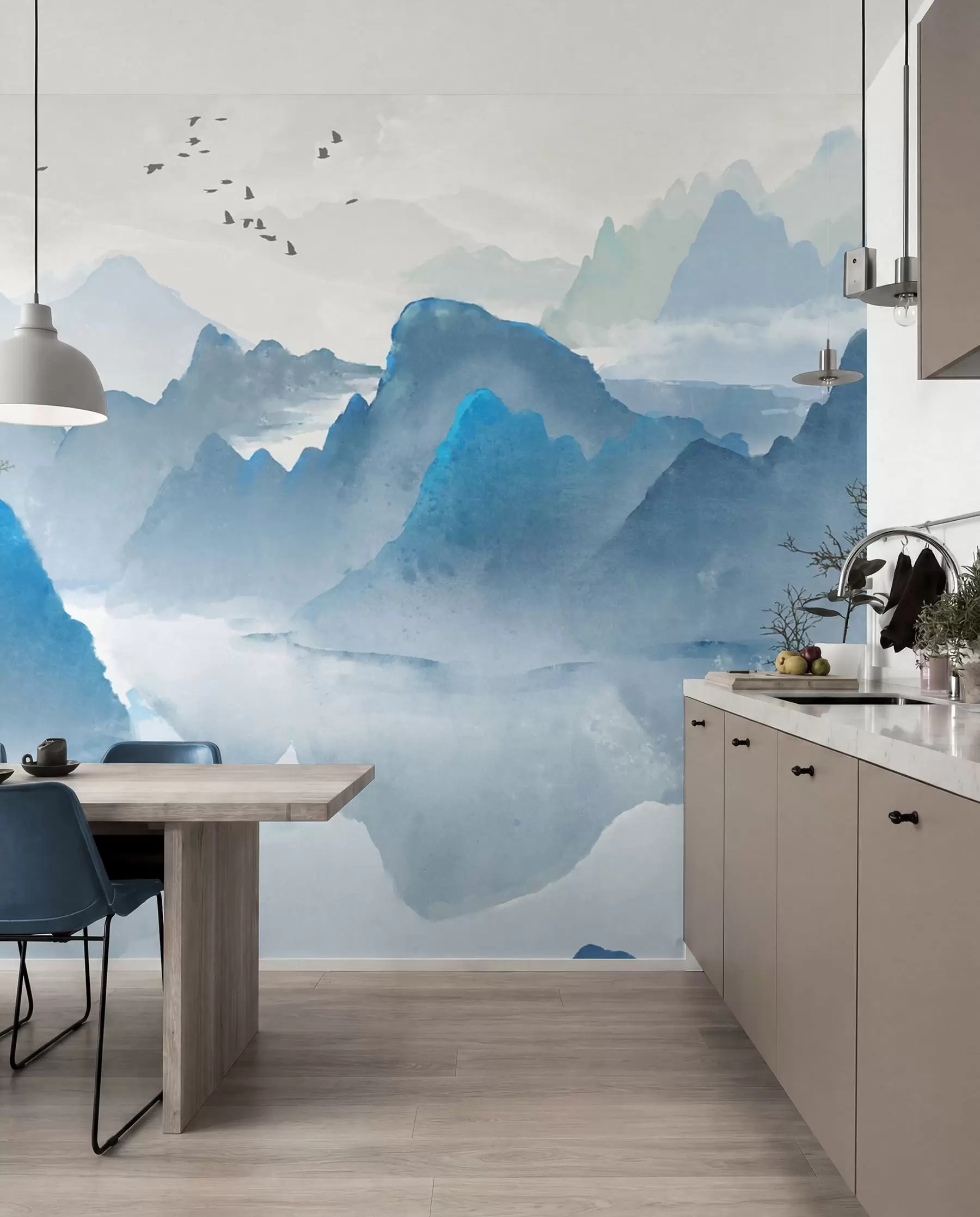 Fototapete Blaue Berge u32523