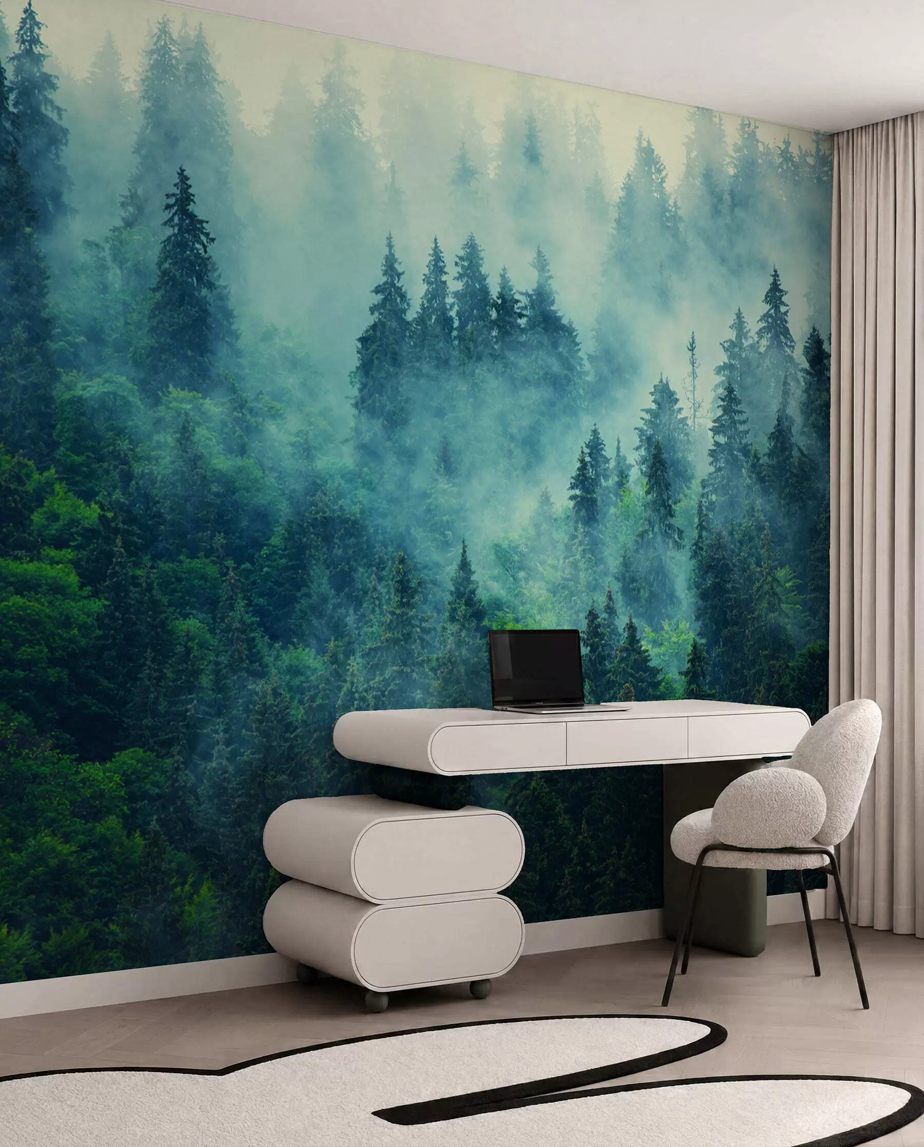 Fototapete Nebliger Wald am Morgen u33150