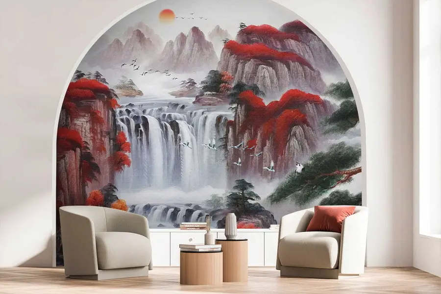 Fototapete Wasserfall im japanischen Stil u36222