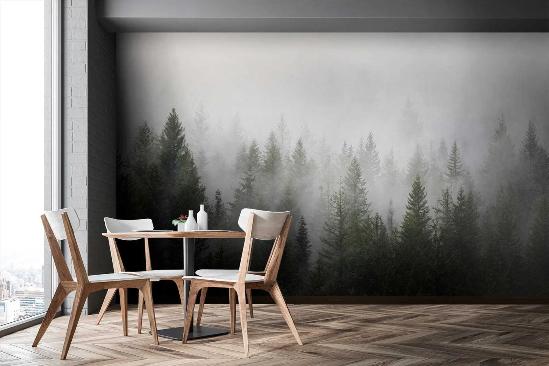 Fototapete Wald im Nebel u37073