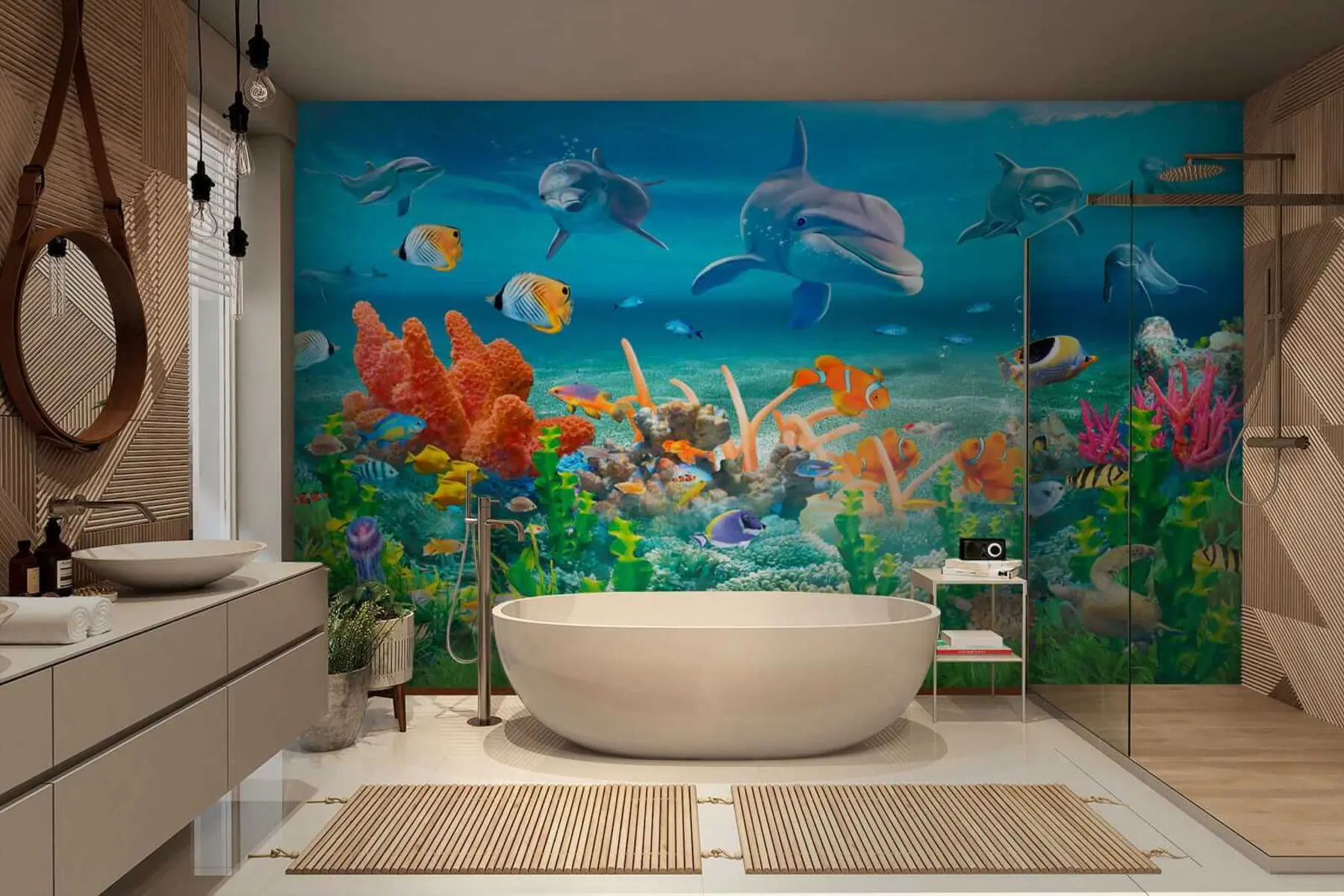 Fototapete Delfine und Fische u40487