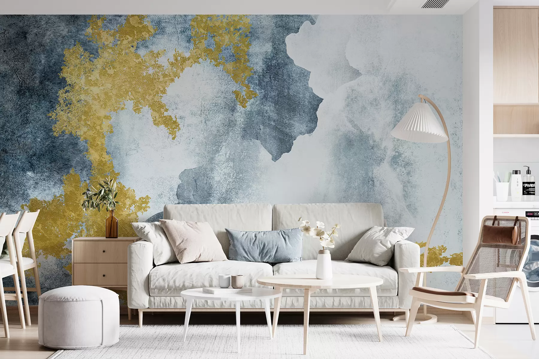 Fototapete Betongraue alte Mauer mit Rissen u40833