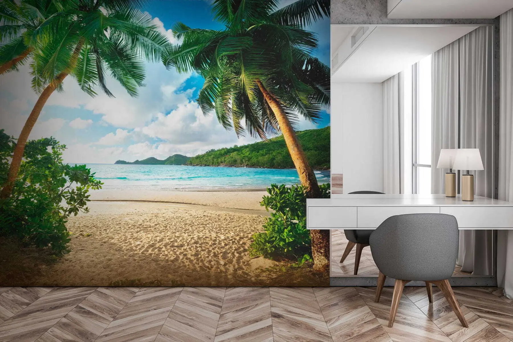 Fototapete Wolke, Himmel und Pflanze u53753