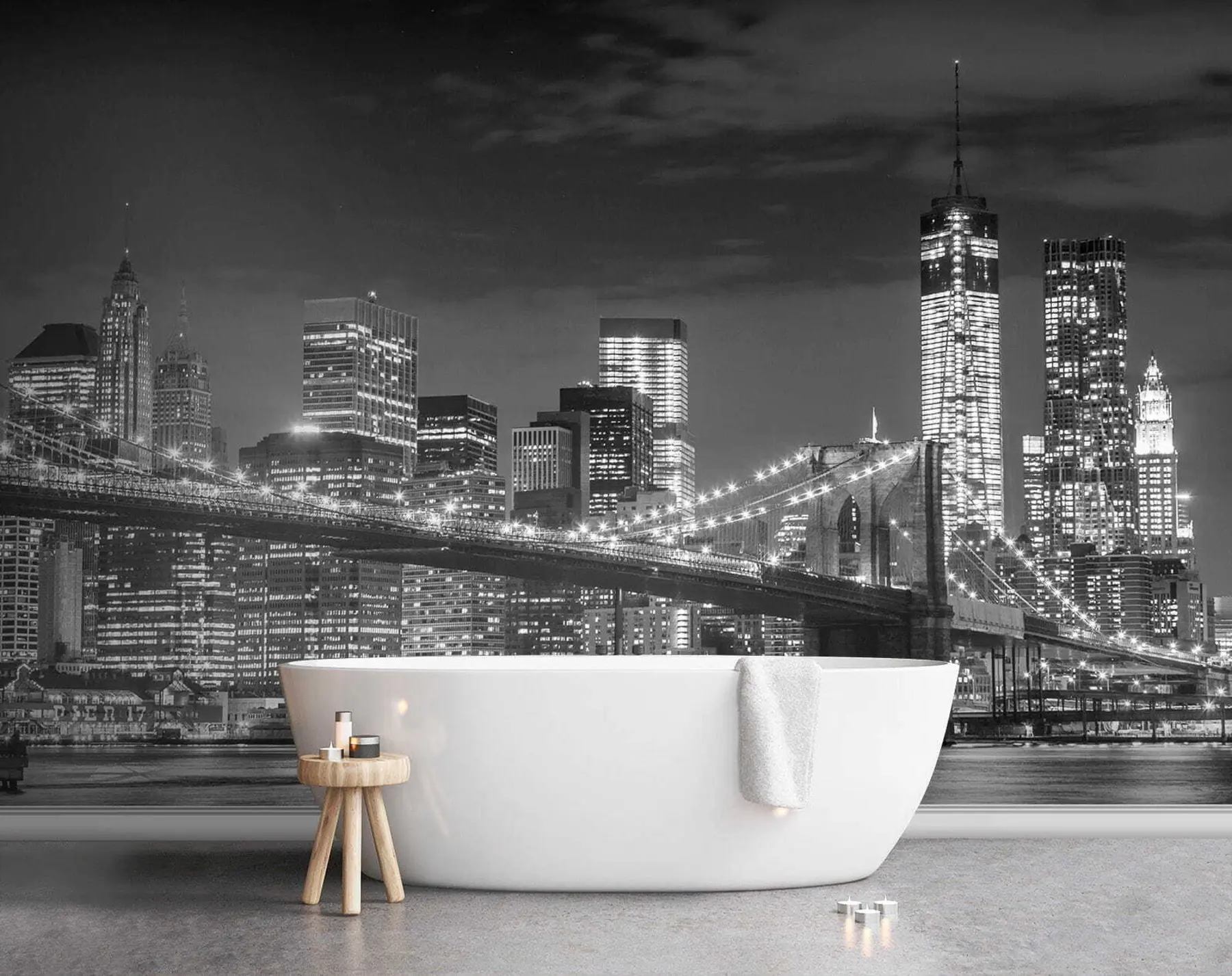 Fototapete Wasser, Wolkenkratzer und Gebäude u56428