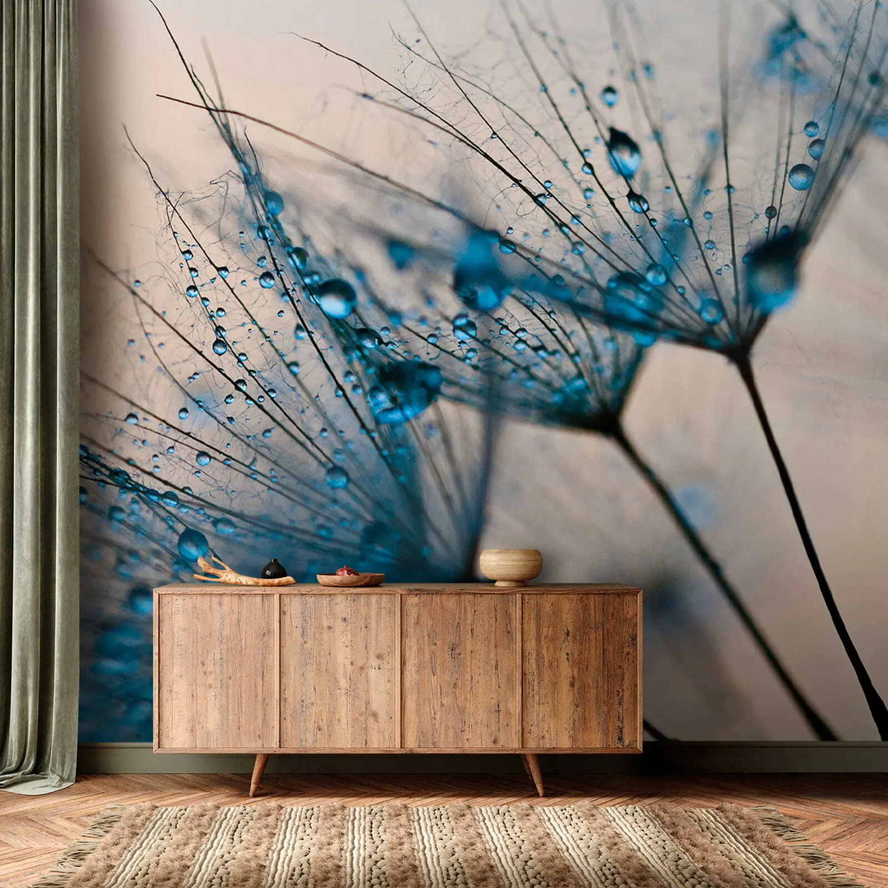 Fototapete Löwenzahn mit Wassertropfen u57557