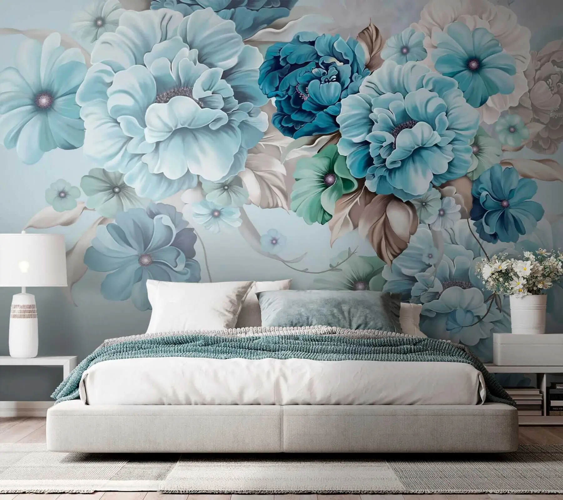 Fototapete Zarte blaue Blumen u59900