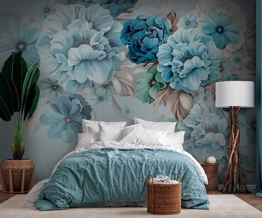Fototapete Zarte blaue Blumen u59900