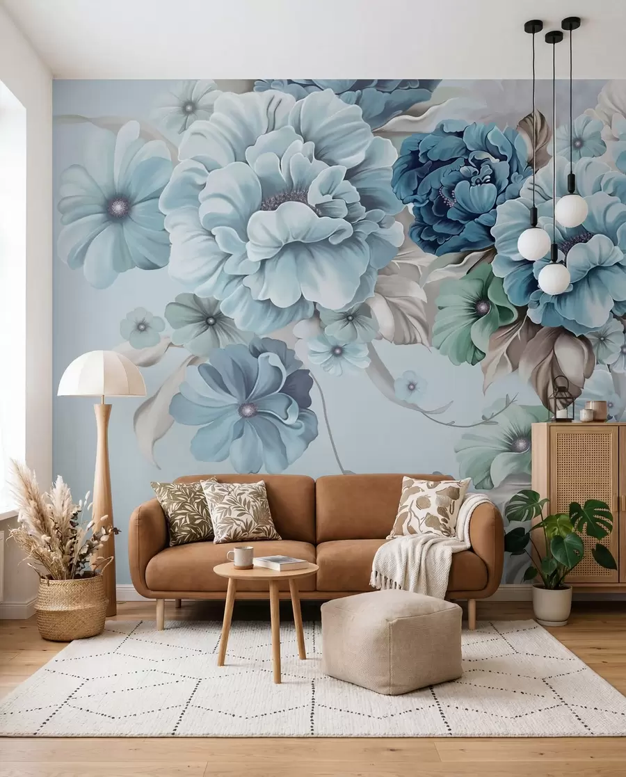 Fototapete Zarte blaue Blumen u59900