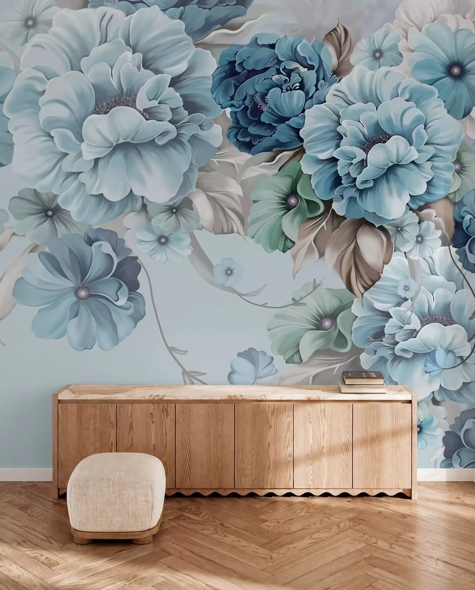 Fototapete Zarte blaue Blumen u59900