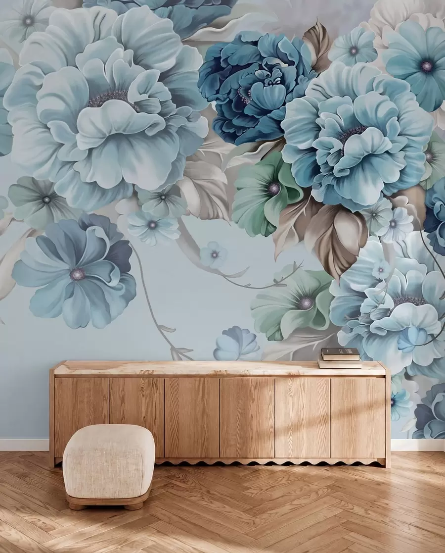 Fototapete Zarte blaue Blumen u59900