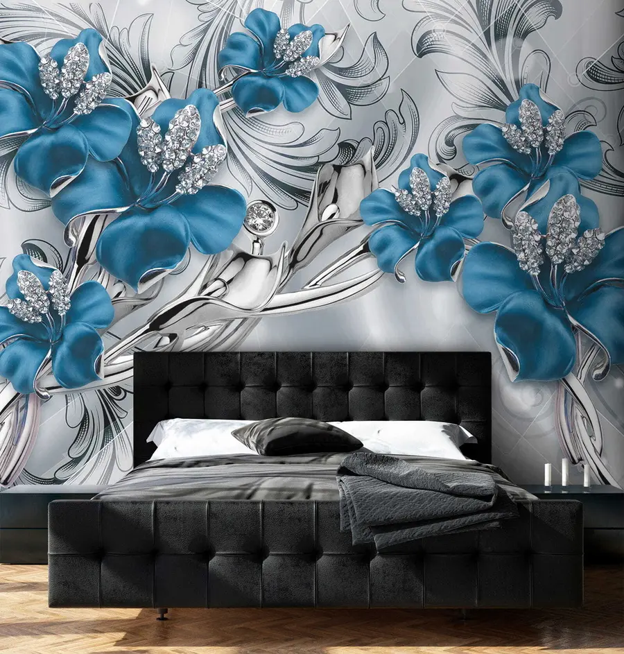 Fototapete Azurblaue Blumen u60405