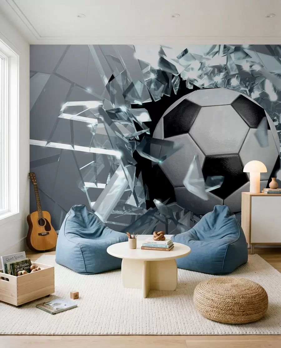 Fototapete Fußball durch Glas u64581