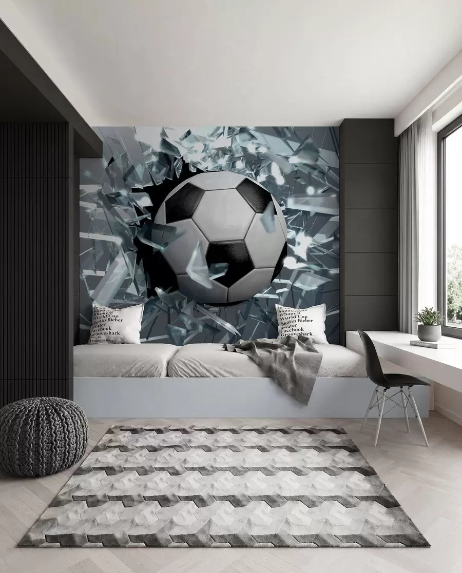 Fototapete Fußball durch Glas u64581