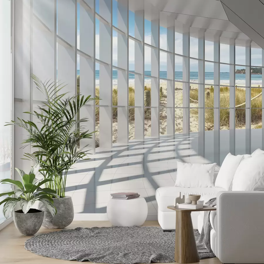 Wandbilder 3D-Korridor mit Meerblick u70513