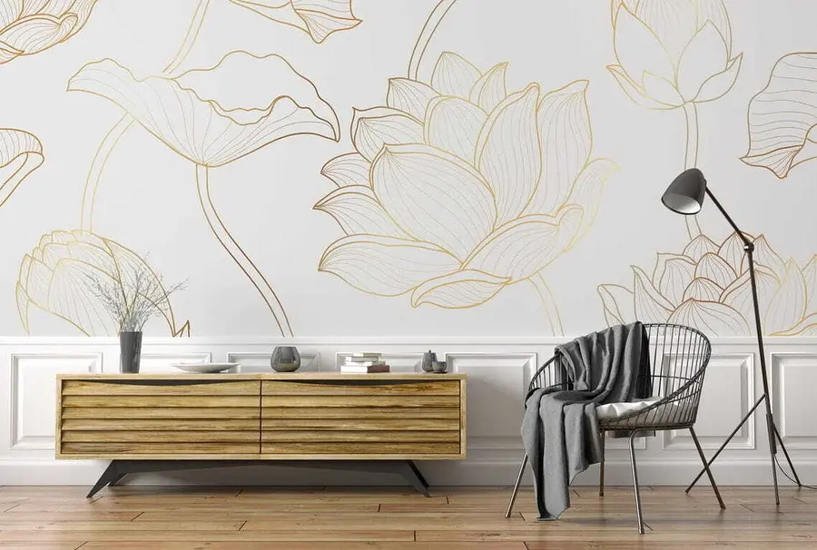 Fototapete Lotus-Linienkunst u58166
