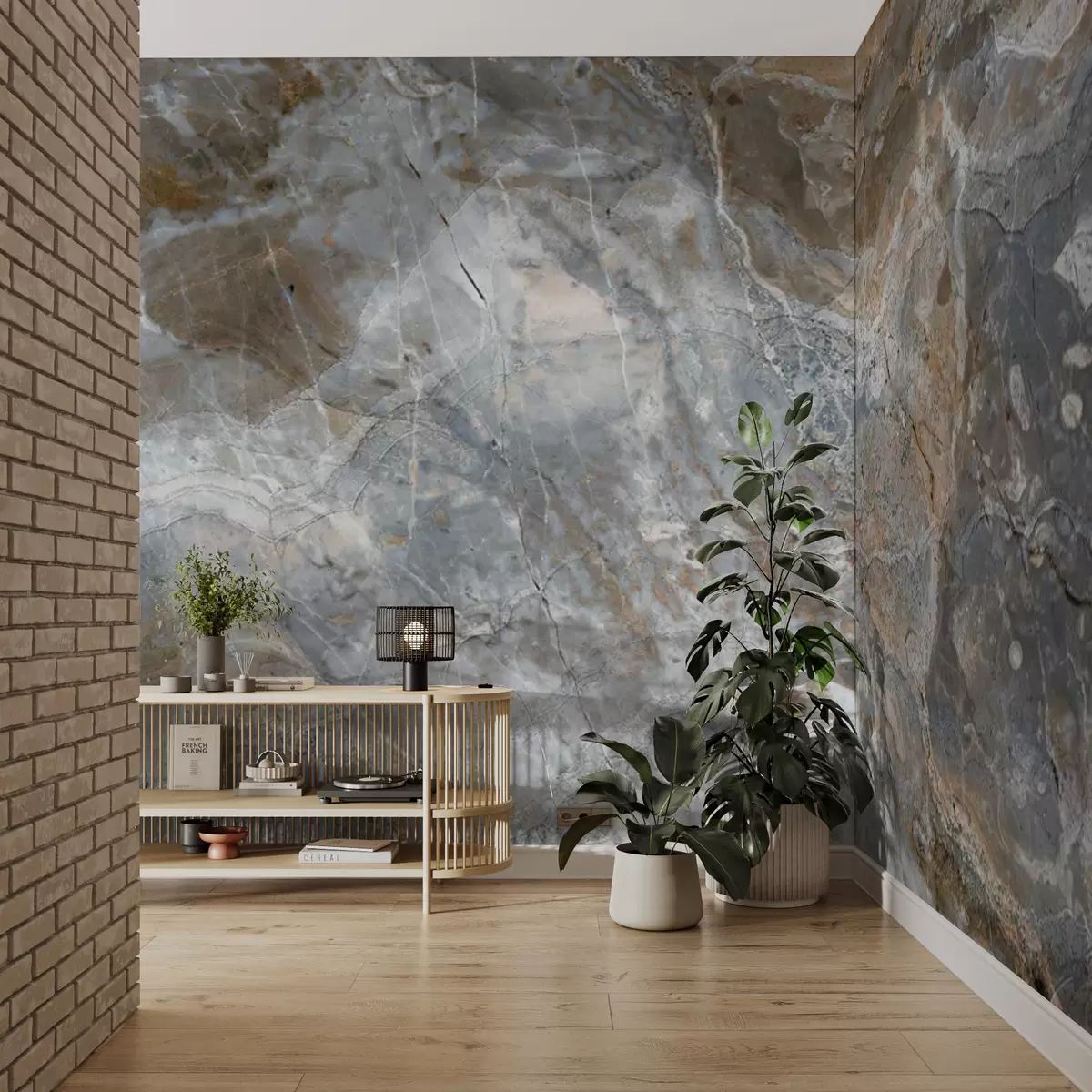 Fototapete Grau-beiger Marmor u71438