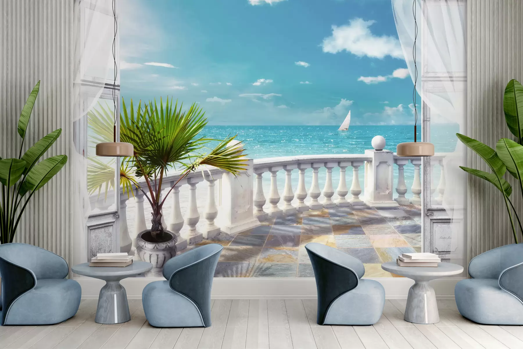 Fototapete Wasser, Wolken und Himmel u26132