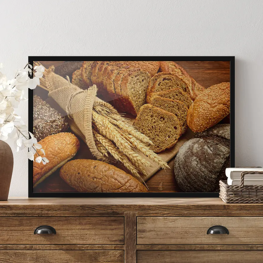 Fototapete Brot- und Weizensortiment in der Auslage f37047