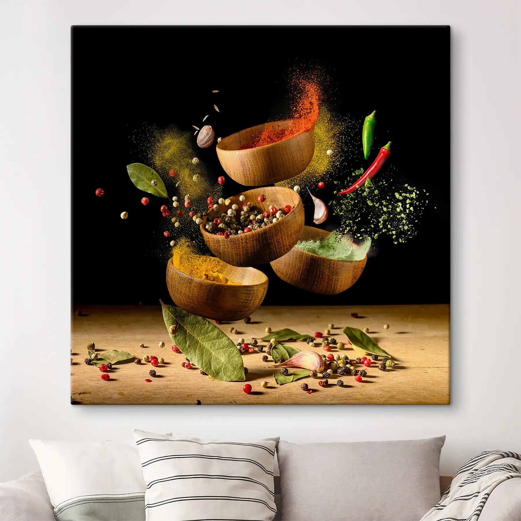 Wandbilder Gewürze tanzen in der Luft s37045