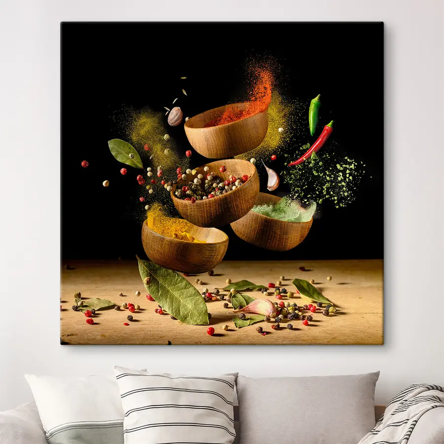 Wandbilder Gewürze tanzen in der Luft s37045
