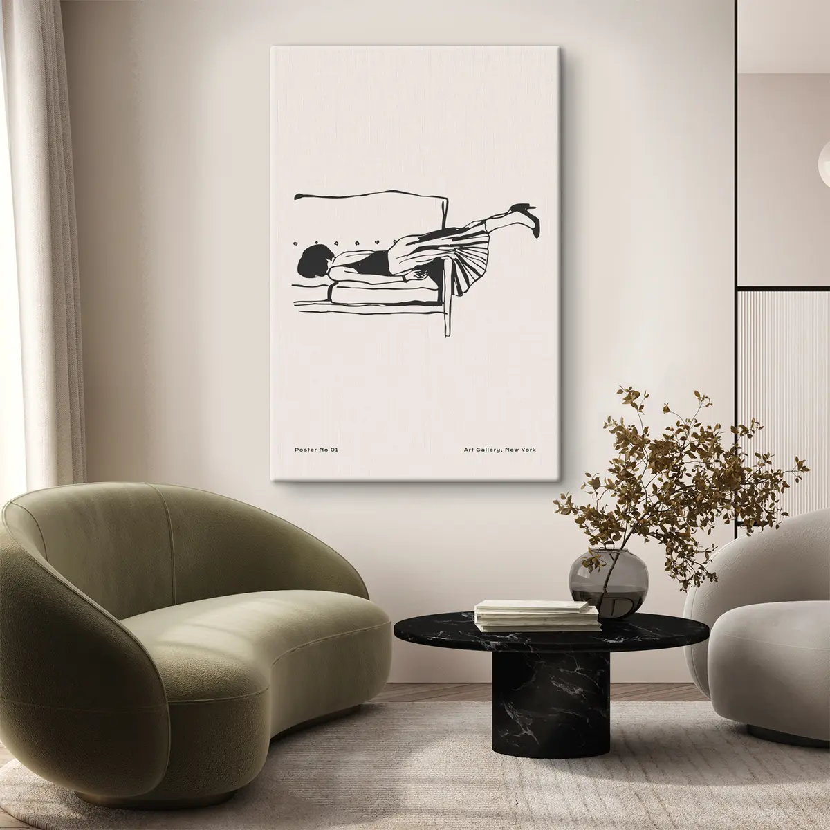 Wandbilder Entspannt auf der Couch, selig frei s37422