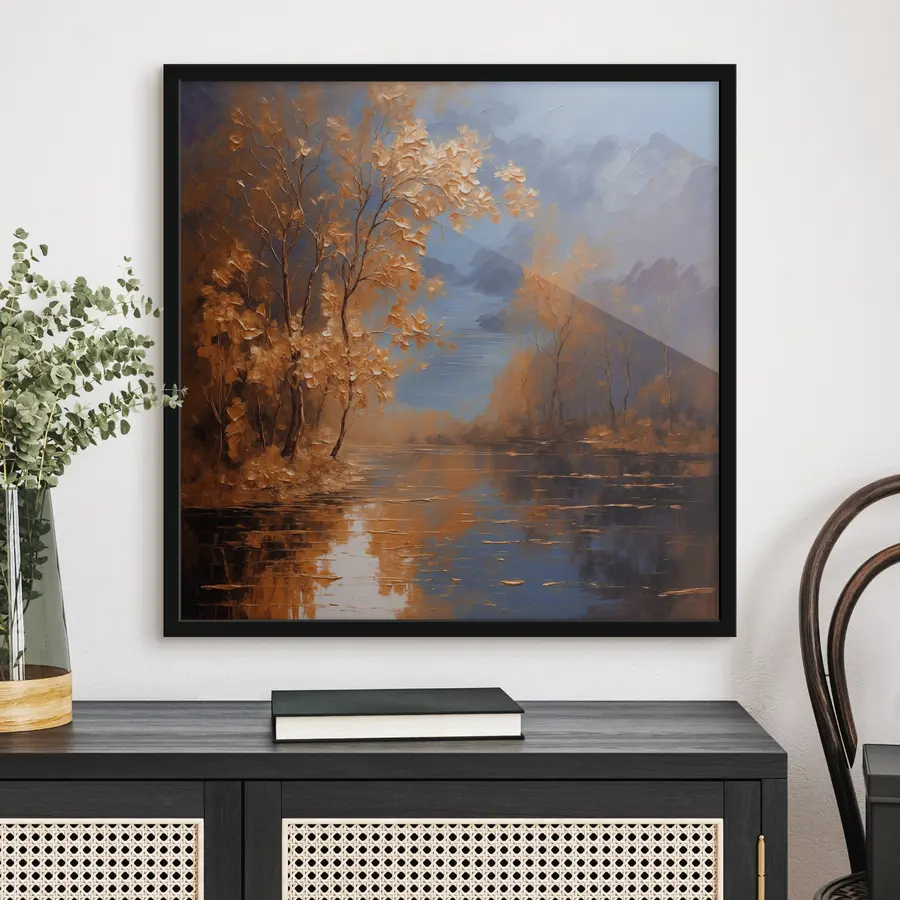 Fototapete See im Herbstwald f37804