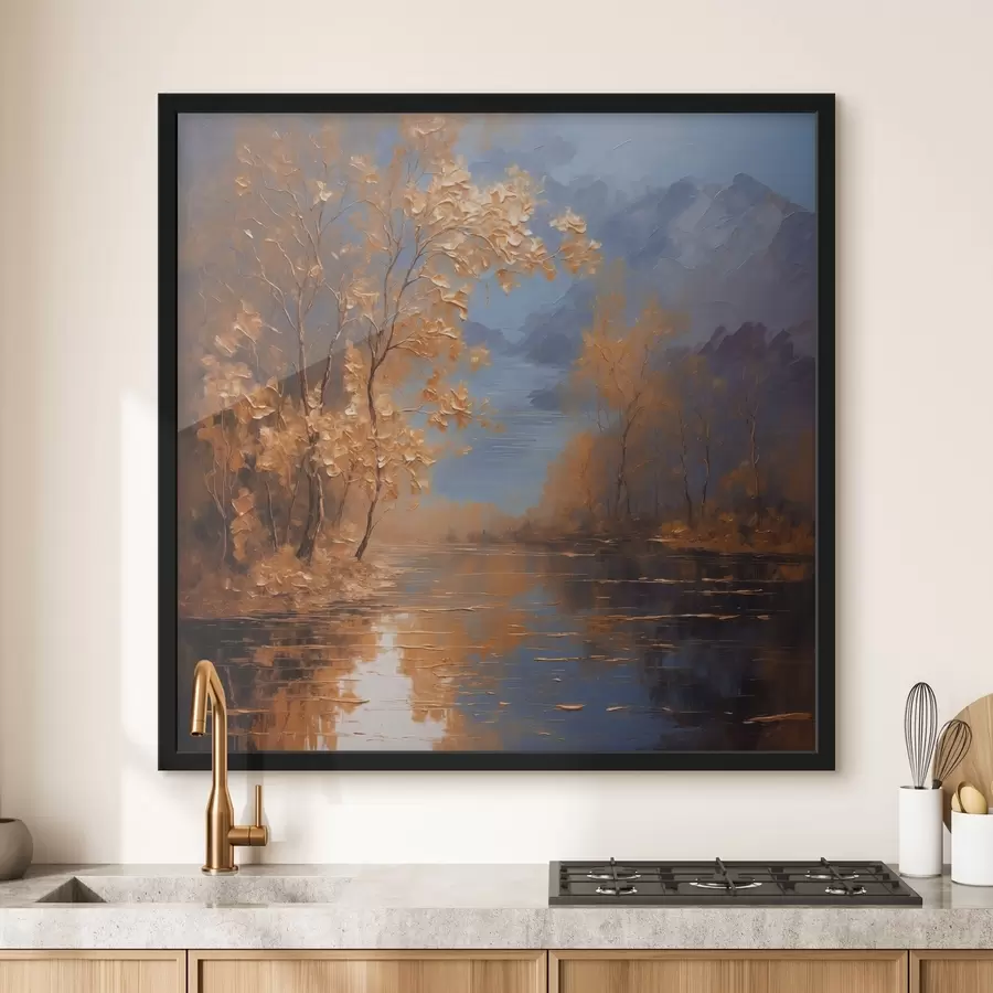 Fototapete See im Herbstwald f37804