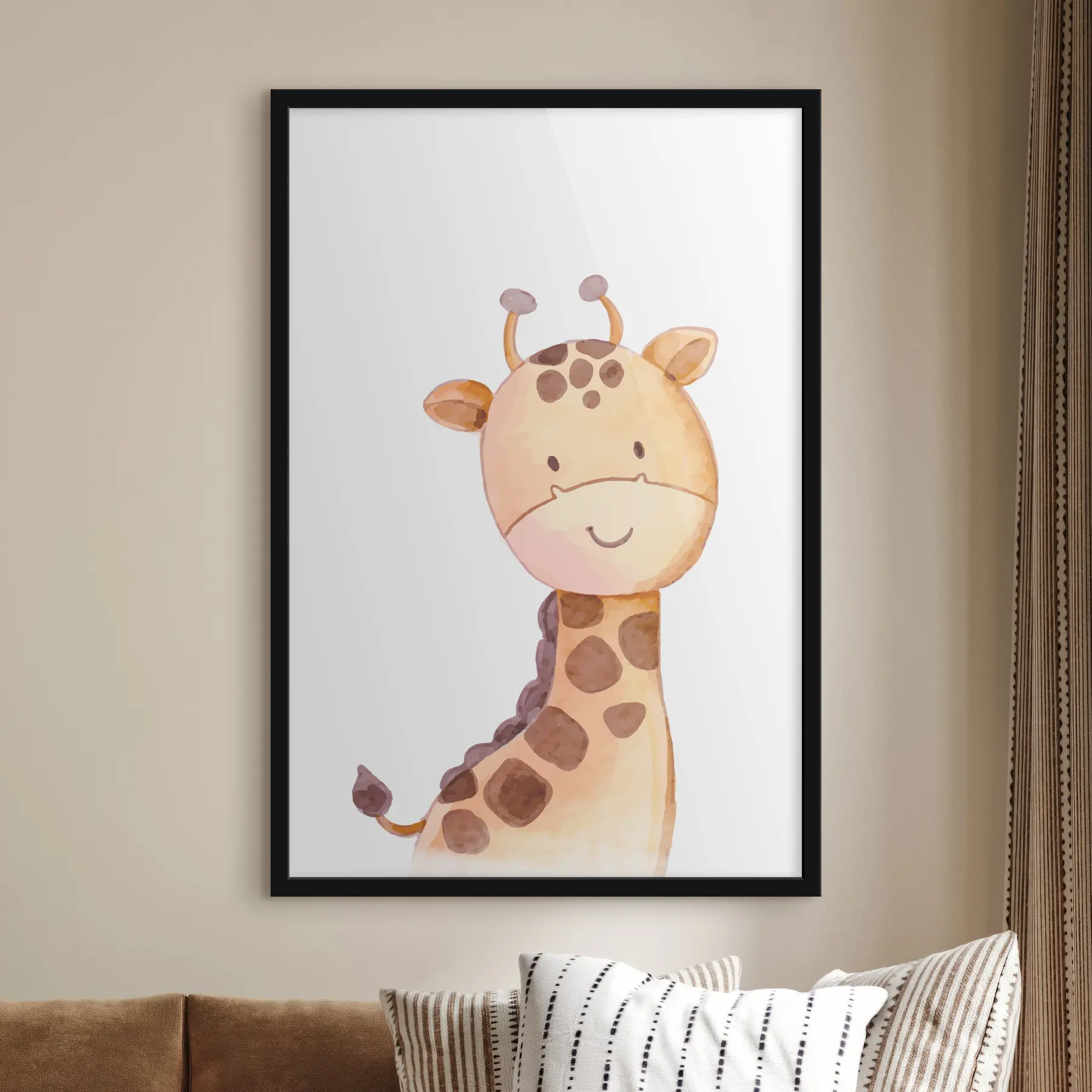 Fototapete Süße Giraffe mit einem fröhlichen Lächeln f37920