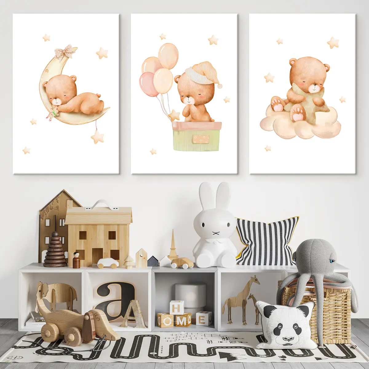 Wandbilder Teddybären, die ihre verträumten Momente genießen m00296