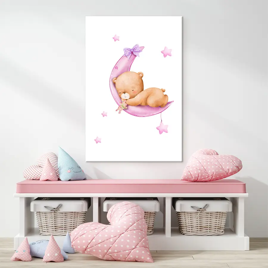 Wandbilder Schläfriger Bär auf dem Mond s37917v2