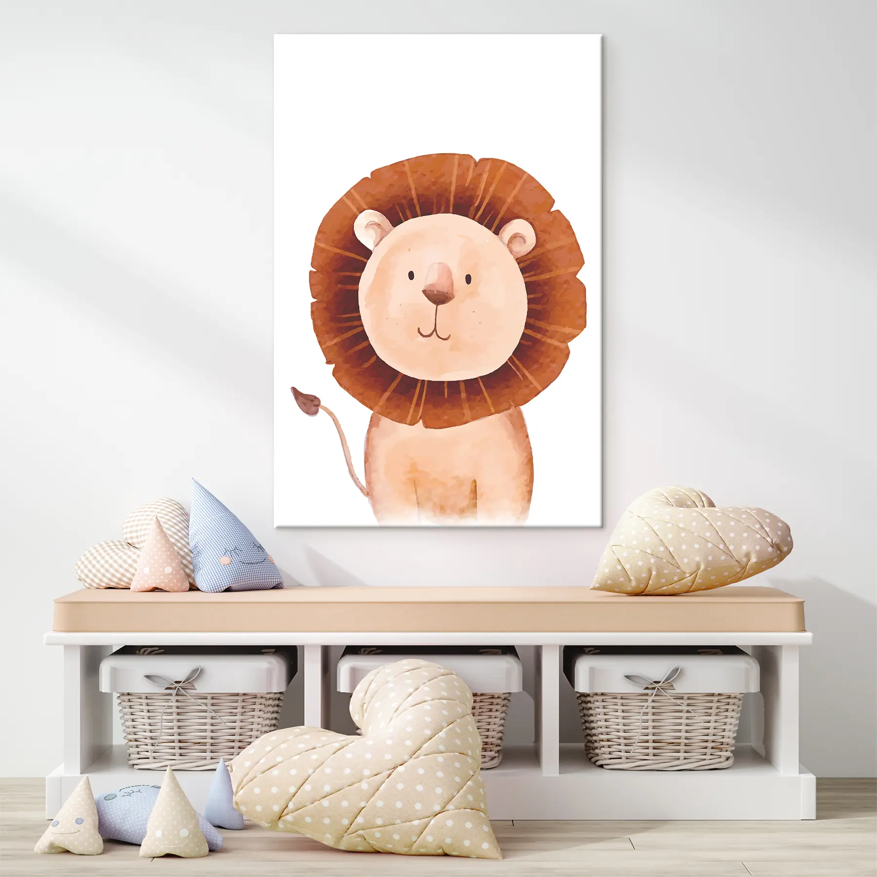 Wandbilder Süßer Löwe mit flauschiger Mähne s37921