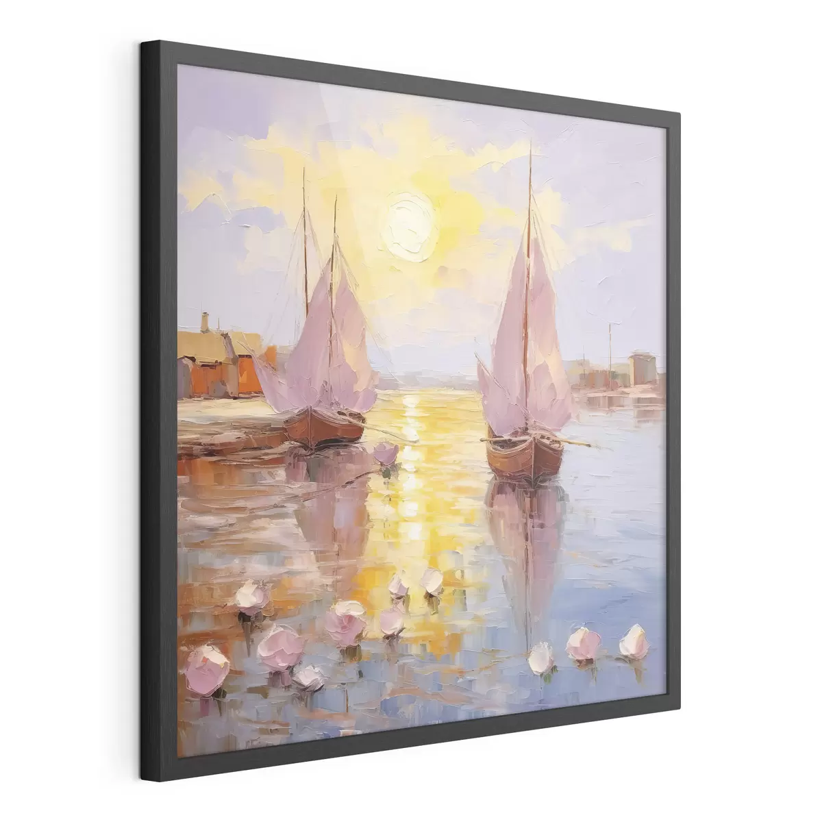 Poster Segeln in einen lebendigen Sonnenuntergang f37881