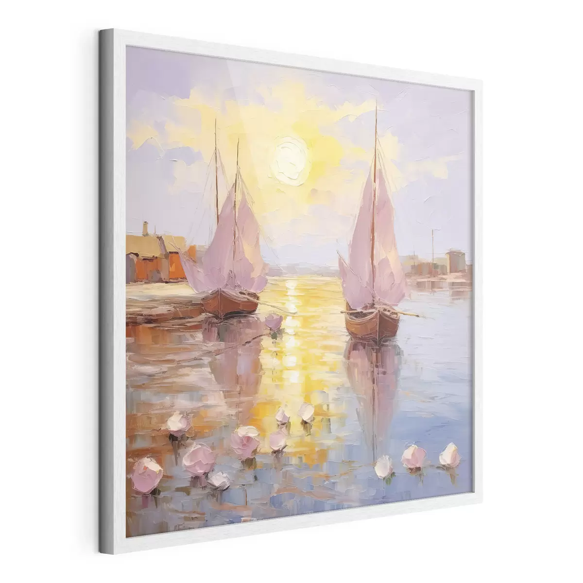 Poster Segeln in einen lebendigen Sonnenuntergang f37881