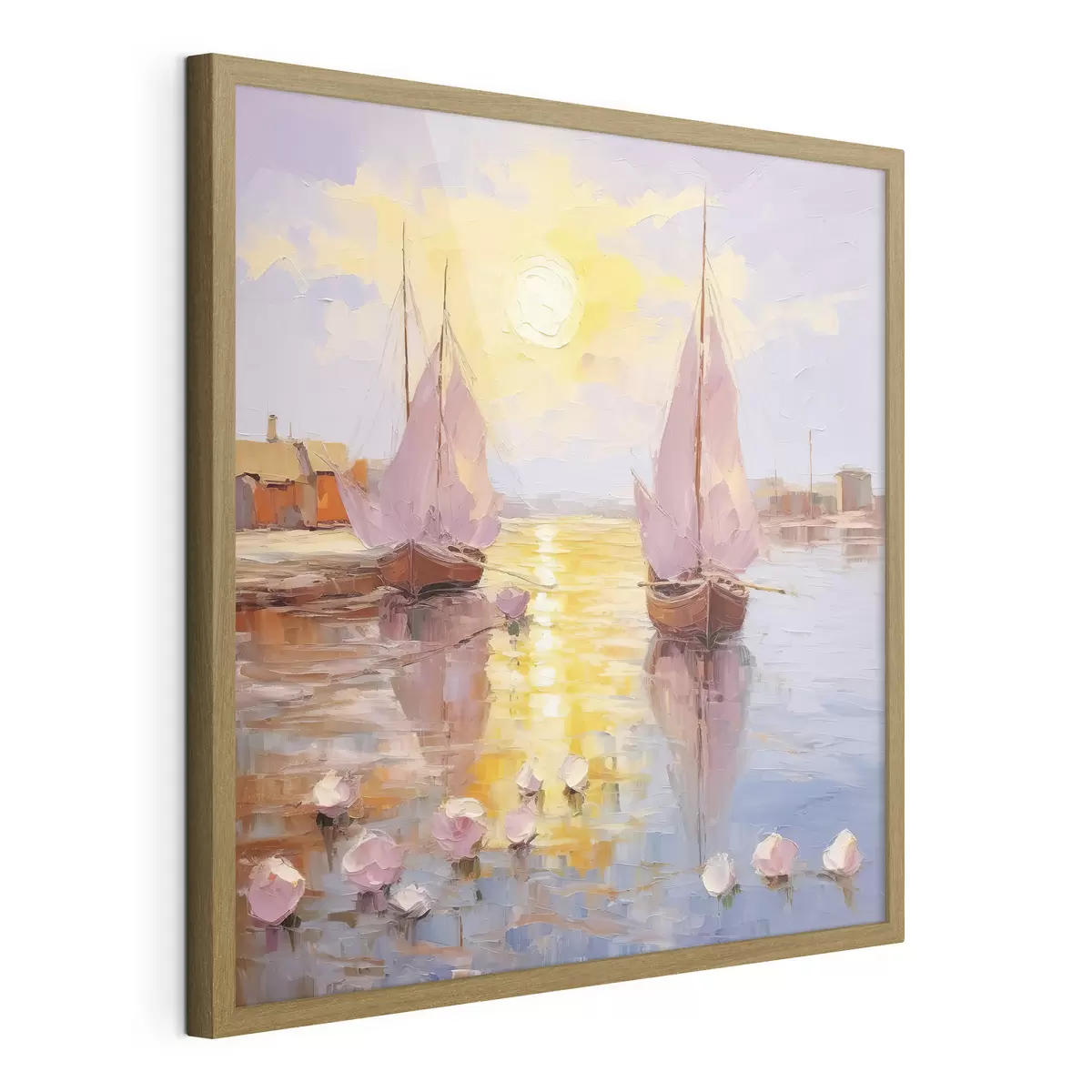 Poster Segeln in einen lebendigen Sonnenuntergang f37881
