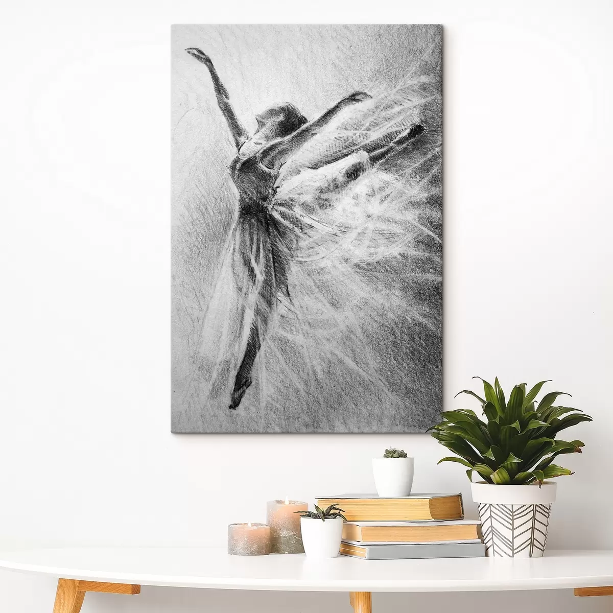 Wandbilder Elegante Bewegung, eingefangen in Kohlezeichnungen s37895