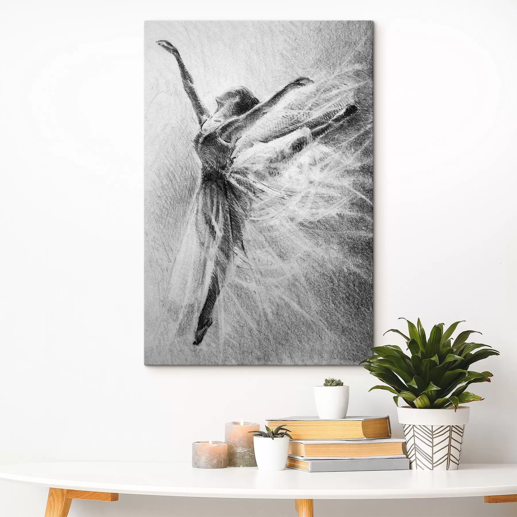 Fototapete Elegante Bewegung, eingefangen in Kohlezeichnungen s37895