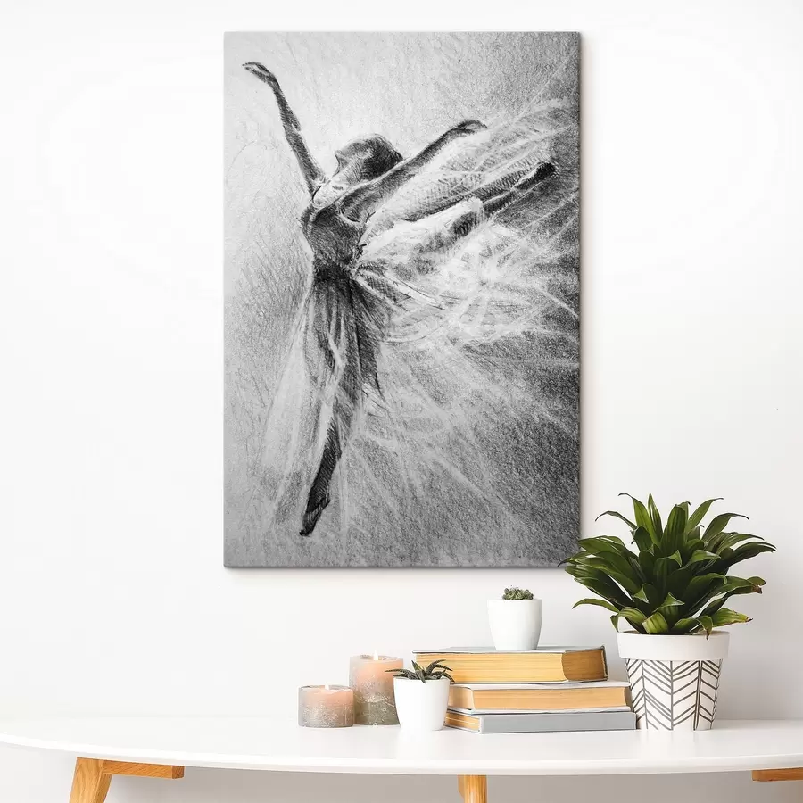 Wandbilder Elegante Bewegung, eingefangen in Kohlezeichnungen s37895