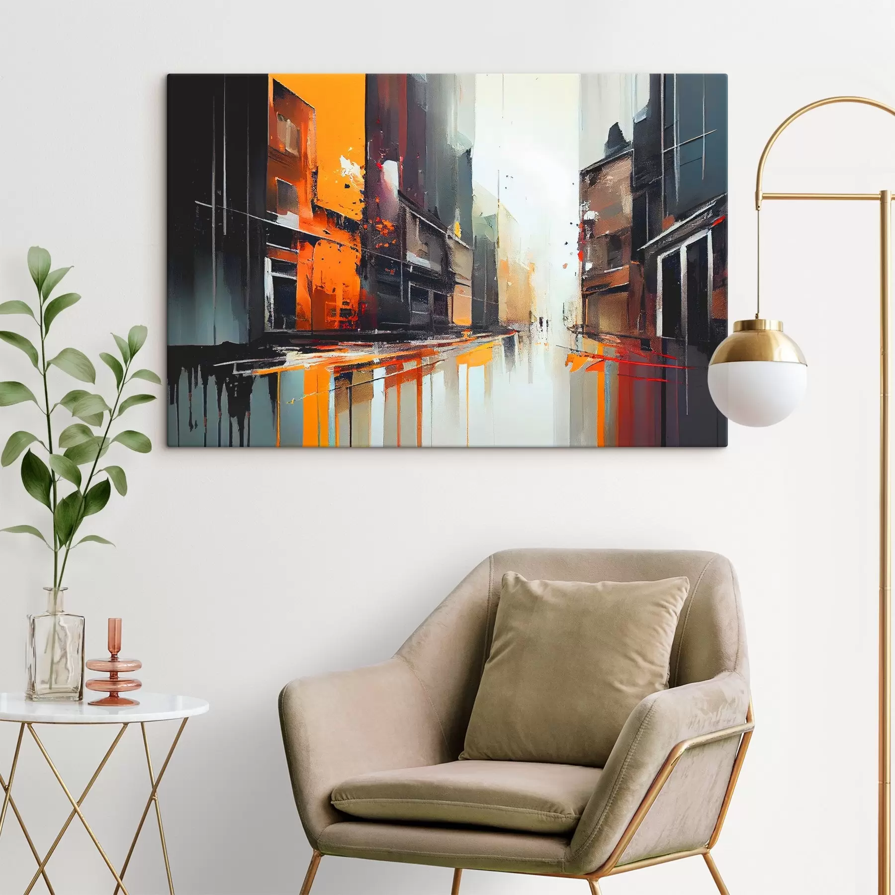 Fototapete Städtische Reflexionen in leuchtenden Farben s37899