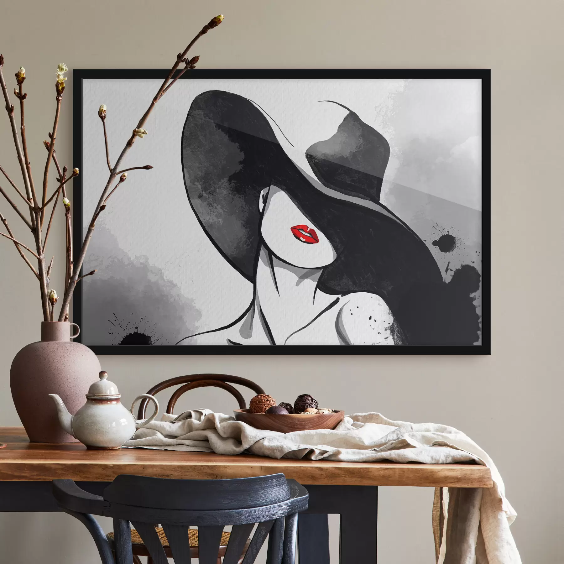 Wandbilder Geheimnisvolle Eleganz in monochromen Farbtönen f37745