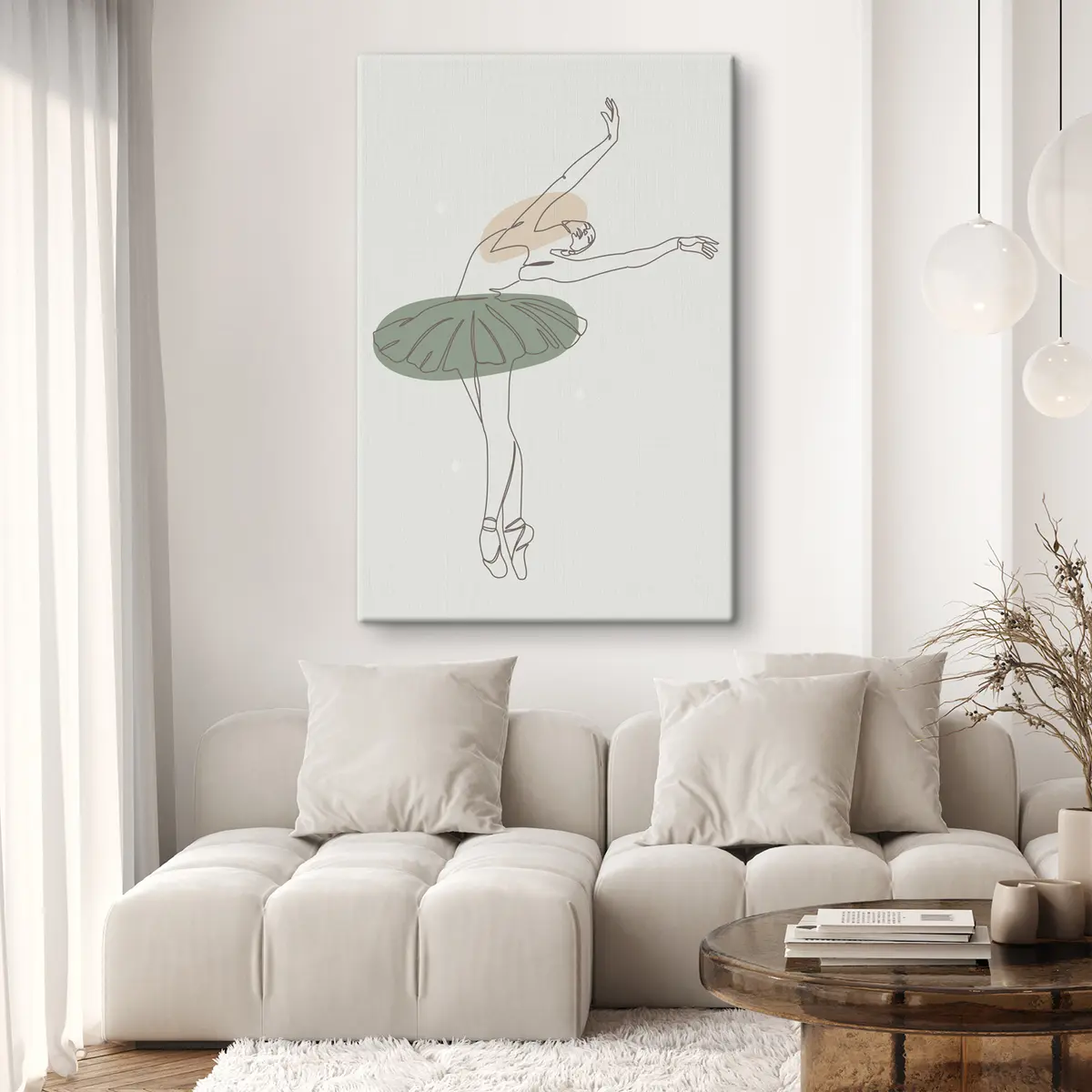 Wandbilder Mädchen Ballerina Stil Boho Minimalismus Linien s38076